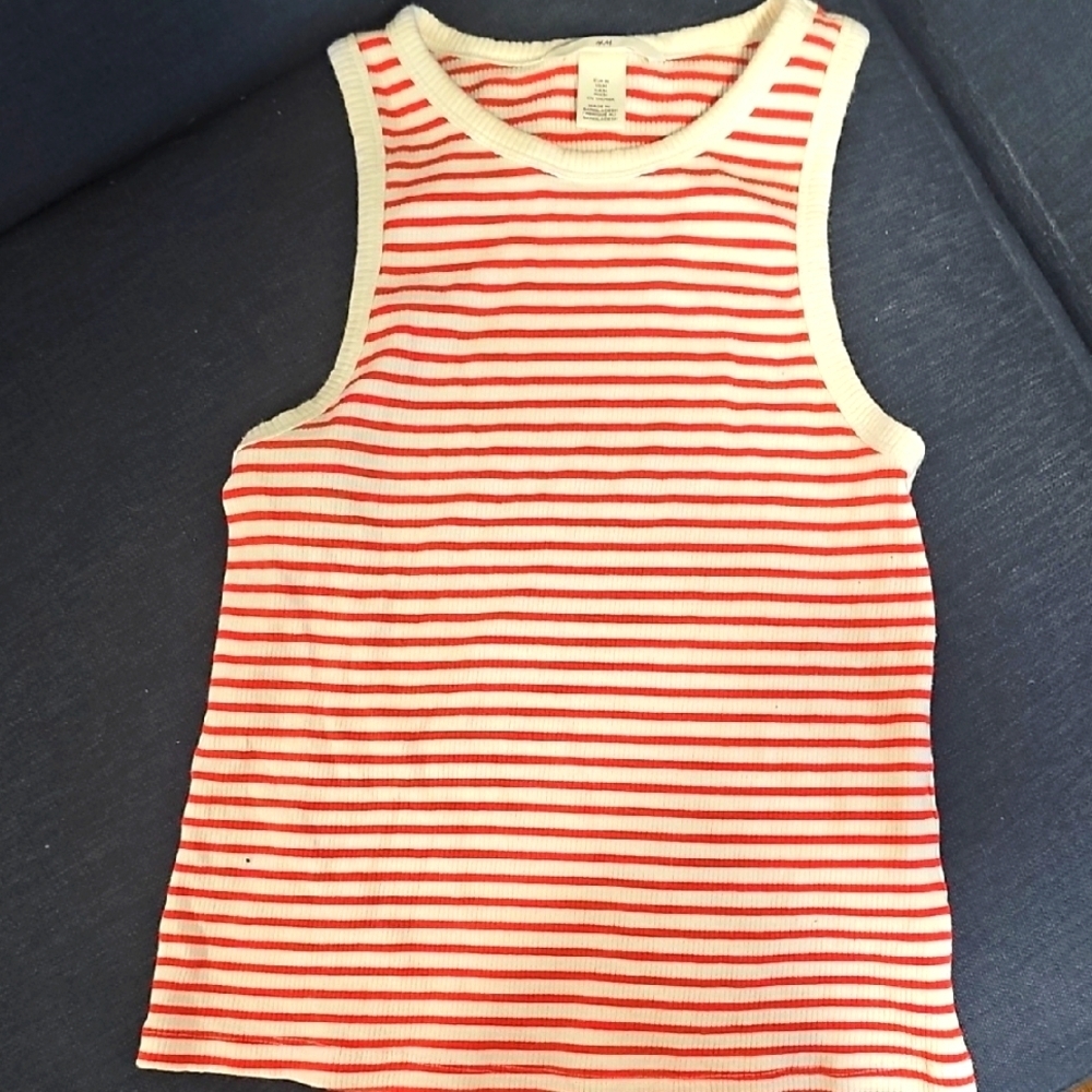 Striped H&M Baby Tee Tank Top Size Medium